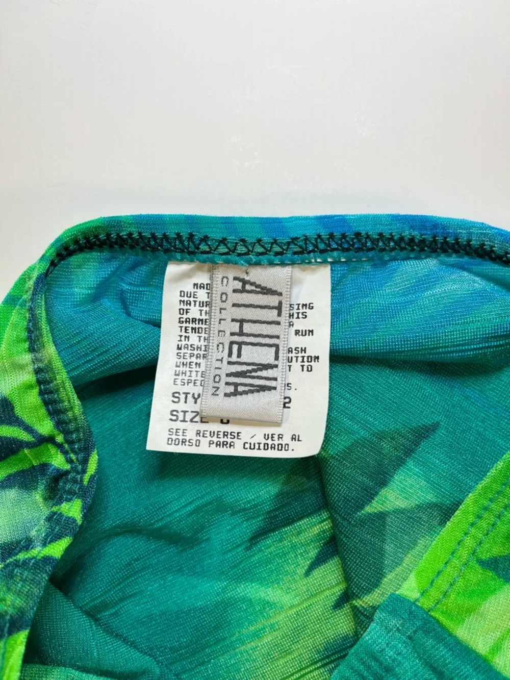 Athena Collection Green Teal Tropical Leaves Bikini Bottoms, size 6